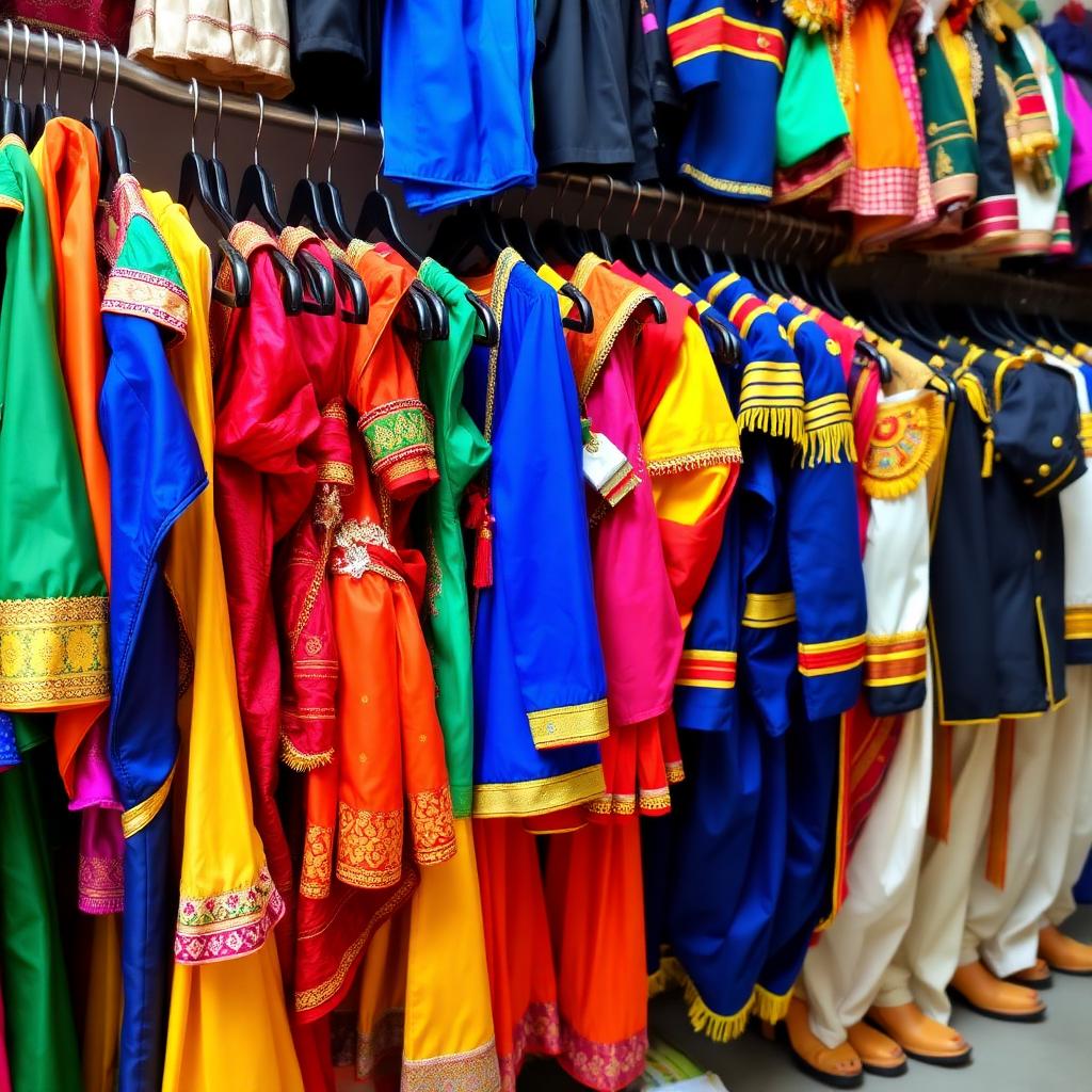 Colourful collection of fancy dress costumes on rent in Ahmedabad